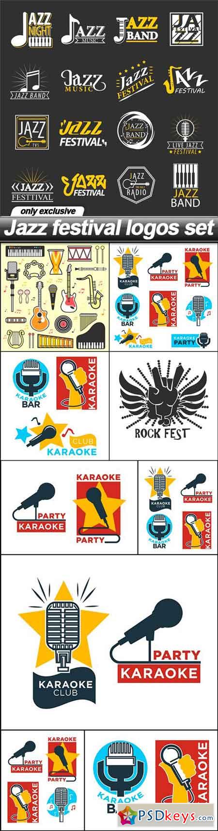 Jazz festival logos set - 10 EPS