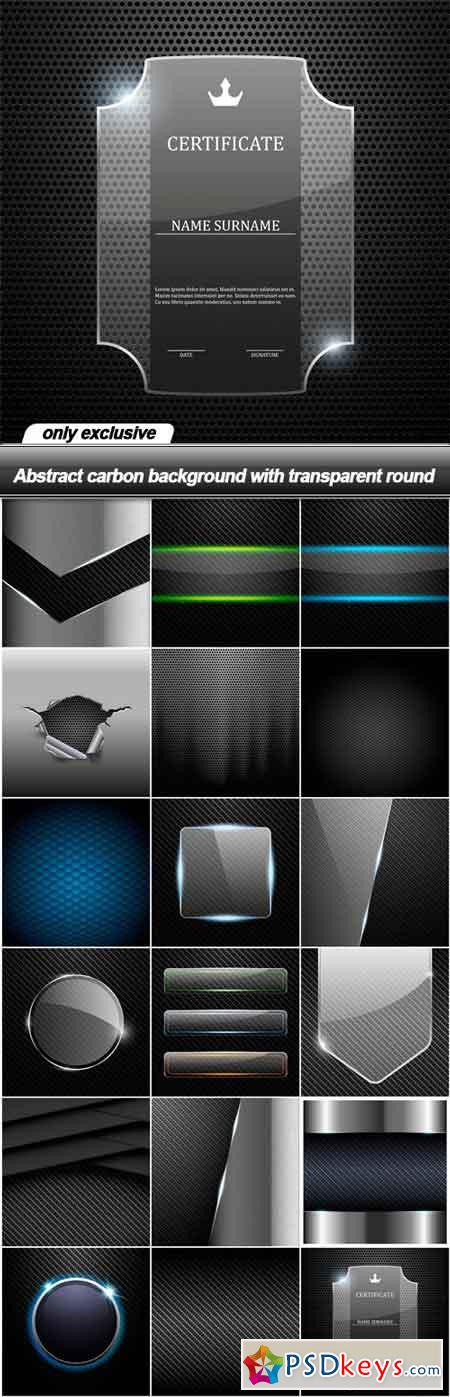 Abstract carbon background with transparent round - 18 EPS