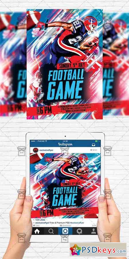 Football Game - Flyer Template + Instagram Size Flyer