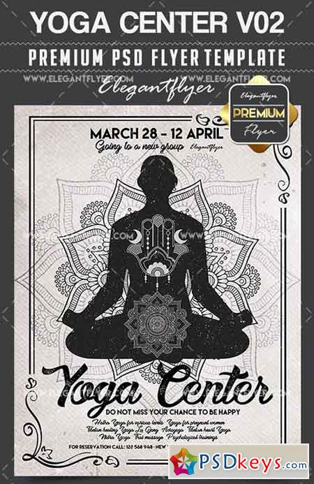 Yoga Center V02  Flyer PSD Template + Facebook Cover