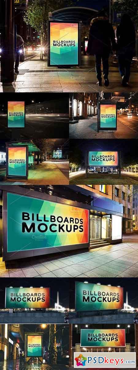 Billboards Mockups at Night Vol.3 1020455