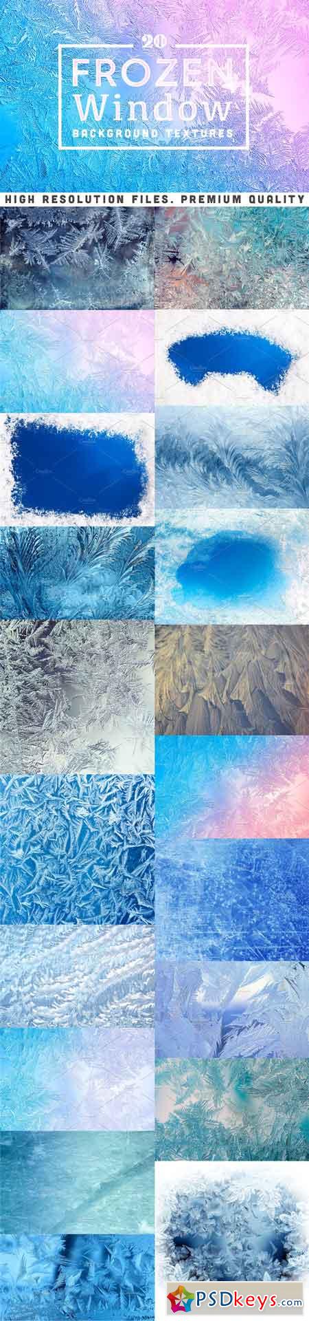 20 Frozen Window Background Textures 1256159