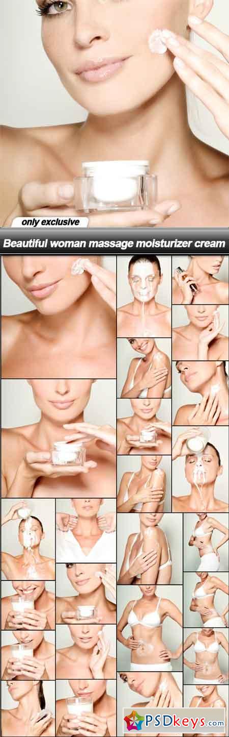 Beautiful woman massage moisturizer cream - 25 UHQ JPEG