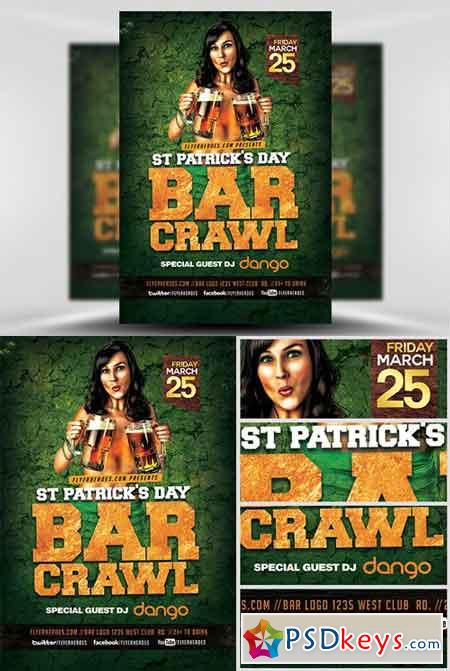 St. Patrickss Day Bar Crawl Flyer Template