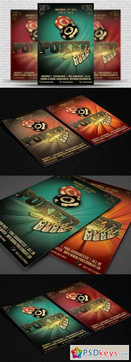 Poker Night Flyer Template 4 x 6 1288903