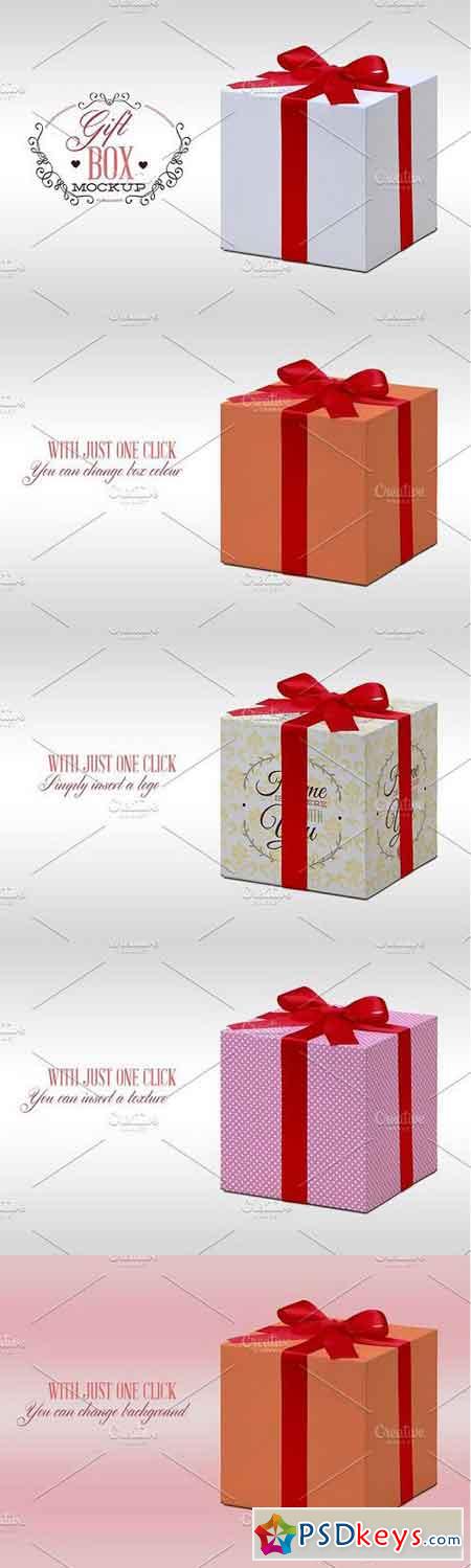 Photorealistic Gift Box Mockup 140828