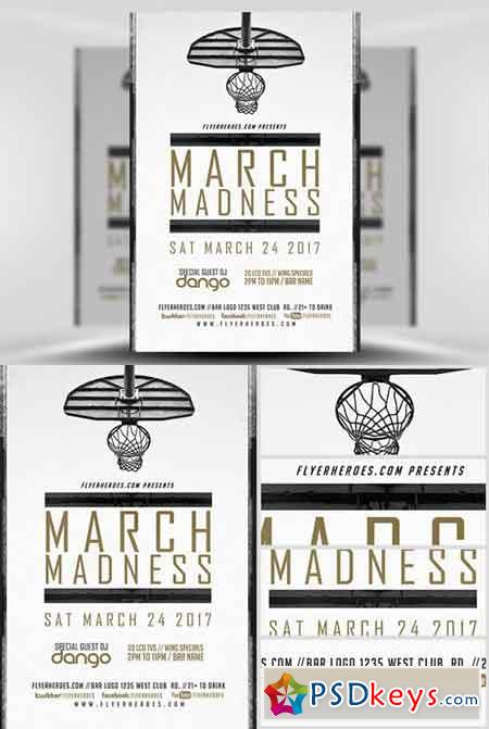March Madness Basketball Flyer Template v2