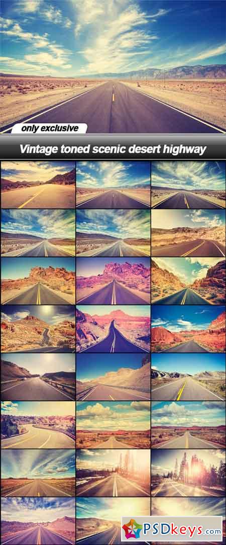 Vintage toned scenic desert highway - 25 UHQ JPEG