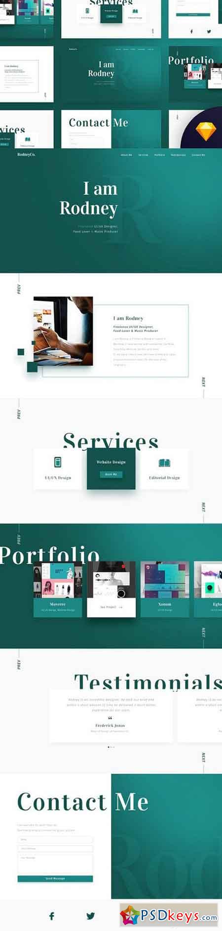 Rodney - Sketch Portfolio Template 1290330