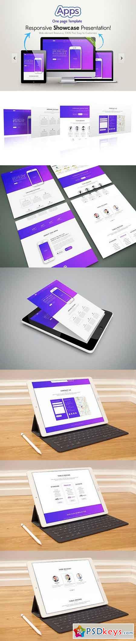 Apps Landing Page PSD Template 1301490