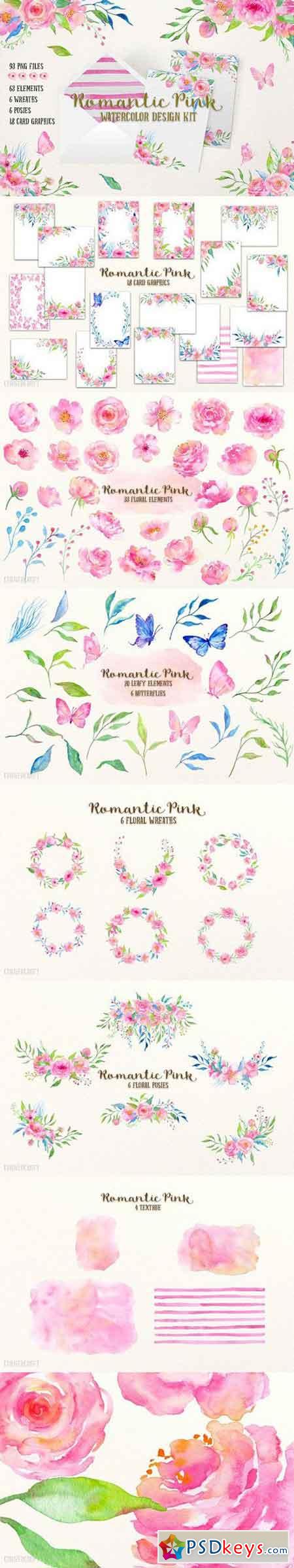 Watercolor Design Kit Romantic Pink 1288893
