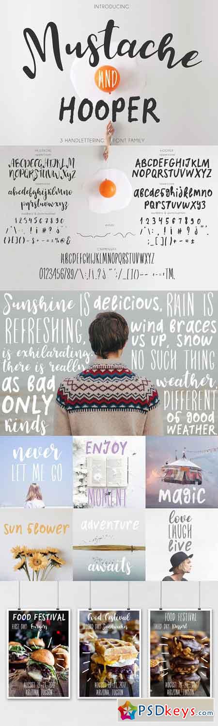 Mustache Pack [3 Fonts] 1253121