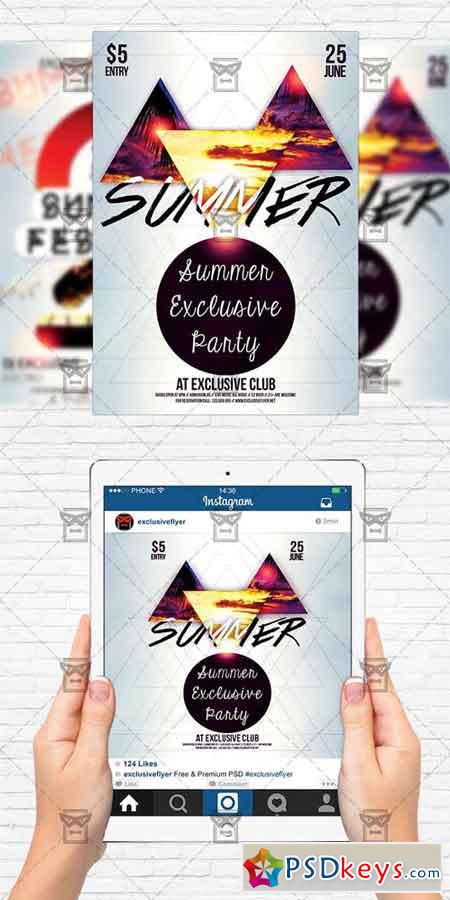 Summer Flyer Template   Instagram Size Flyer 2 Free Download