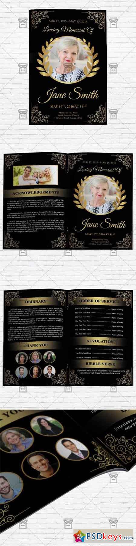 Funeral Program Vol 3 - Bifold Brochure Template
