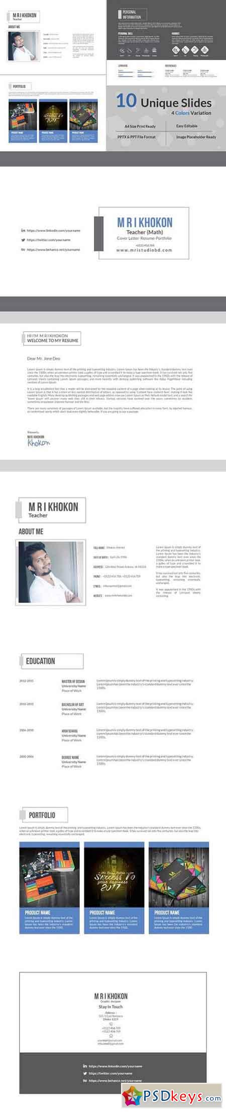 Simple CV ProwerPoint Tamplate 1310896