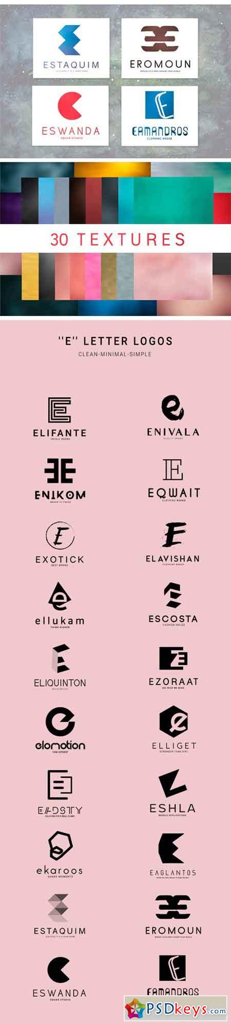 20 E Letter Alphabetic Logos 1149001