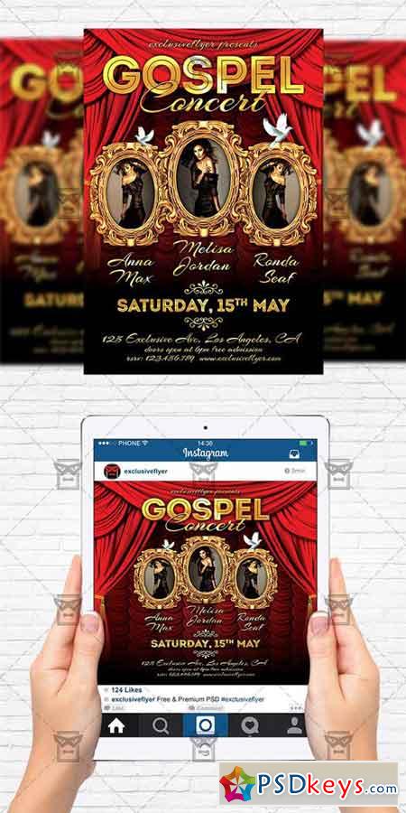Gospel Concert - Flyer Template + Instagram Size Flyer