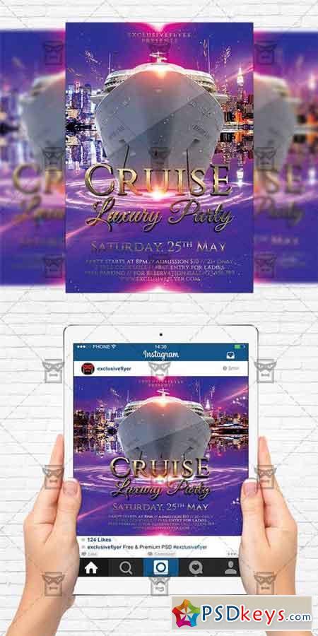 Luxury Cruise Party - Flyer Template + Instagram Size Flyer