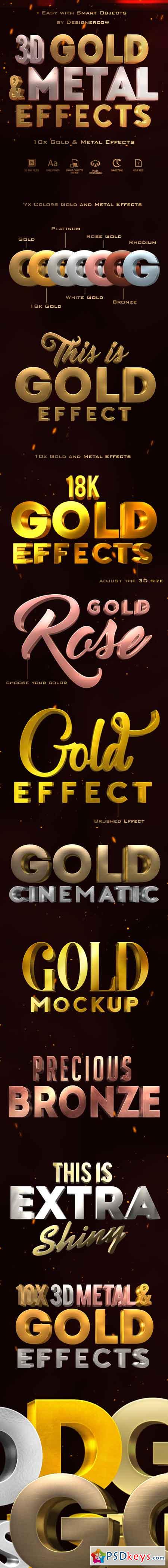 3D Gold and Metal Effects 19406450