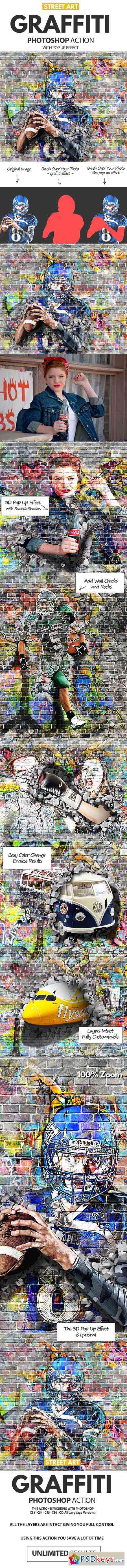 Graffiti Effect with Pop Up Photoshop Action 19496232