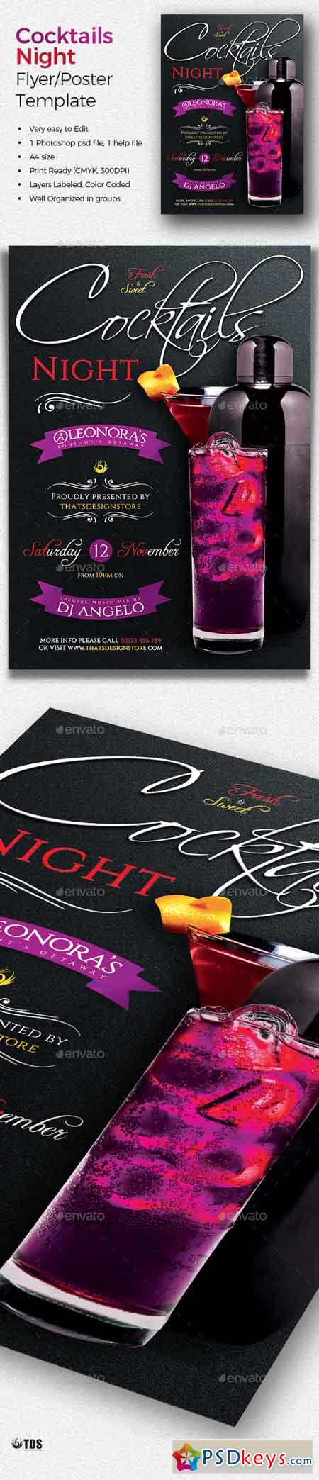 Cocktails Night Flyer Template 19670540