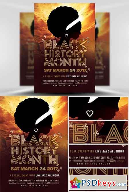 Black History Month Flyer Template v2 Free Download Photoshop Vector