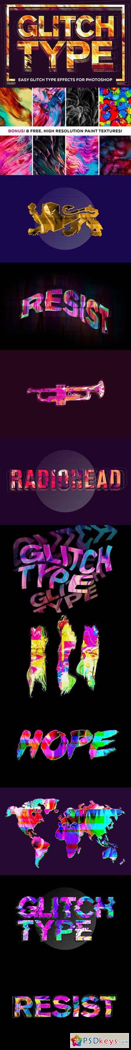 Glitch Type Smart PSD Glitch Effect 1247198