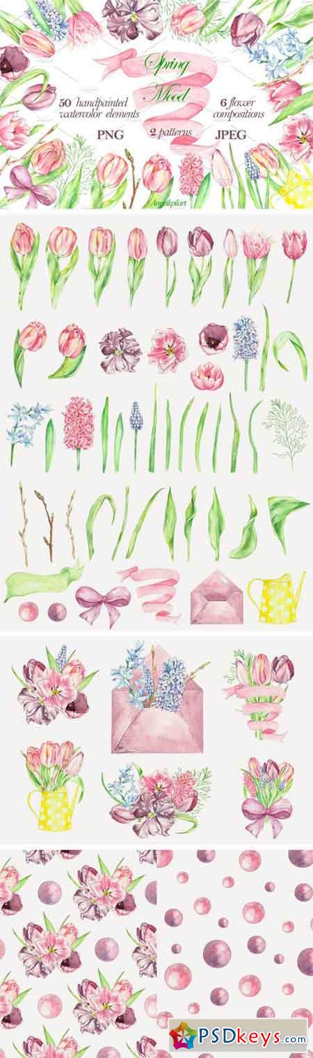 Watercolor Clipart Spring Mood 1339136