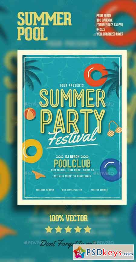Summer pool Party Flyer 16244171