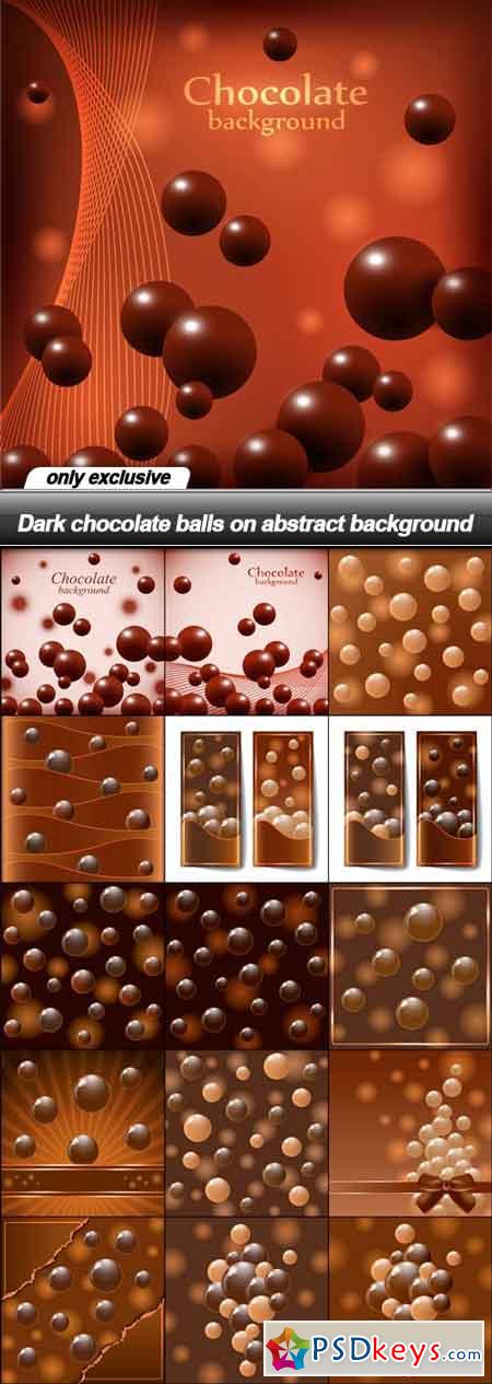 Dark chocolate balls on abstract background - 16 EPS