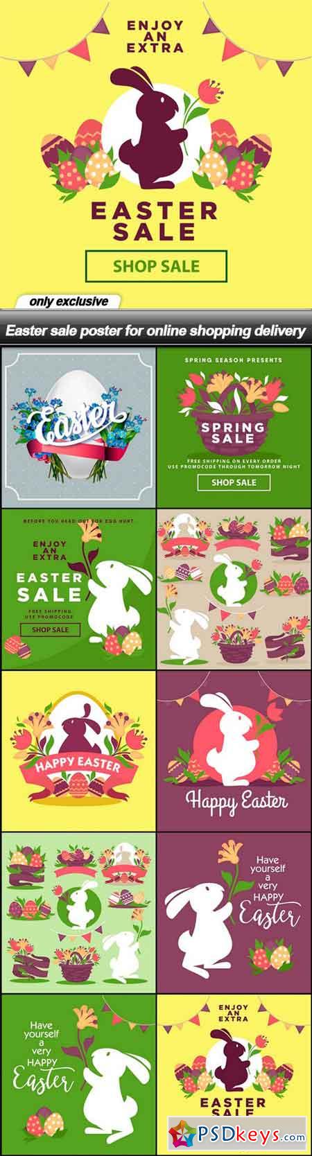 Easter sale poster for online shopping delivery - 10 EPS