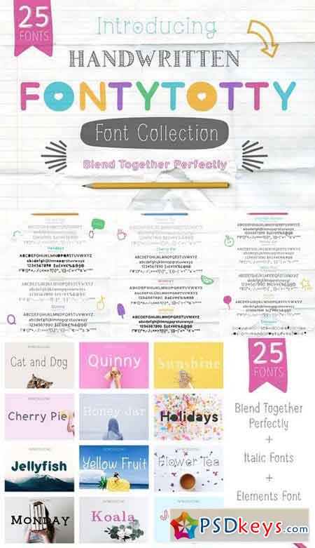 Fontytotty 25 Font Collection 1362812