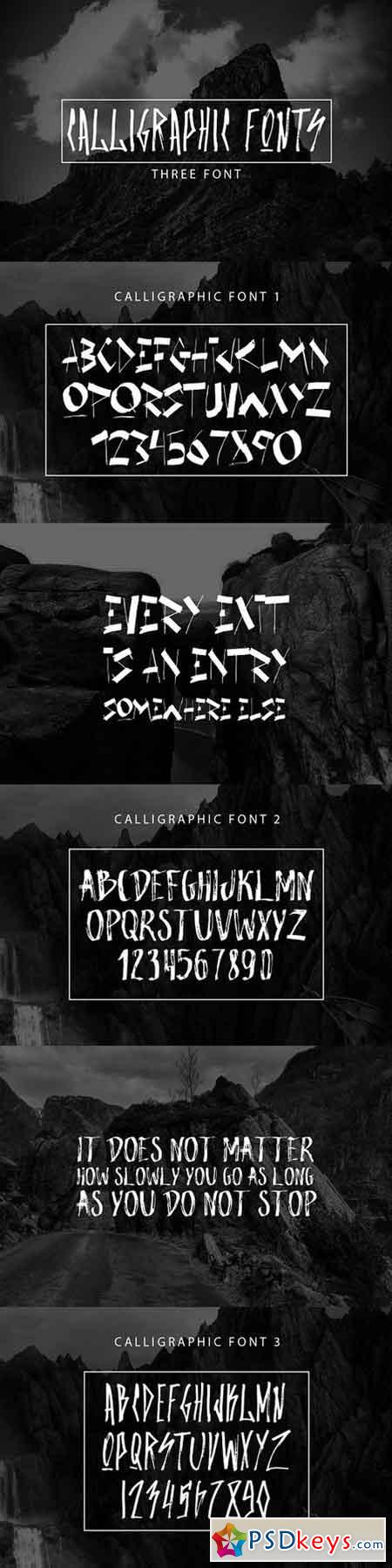 Set of three calligraphic fonts 1362228