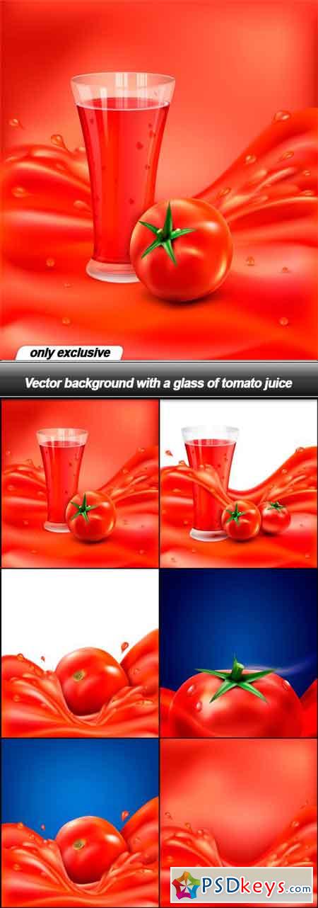 Vector background with a glass of tomato juice - 6 EPS