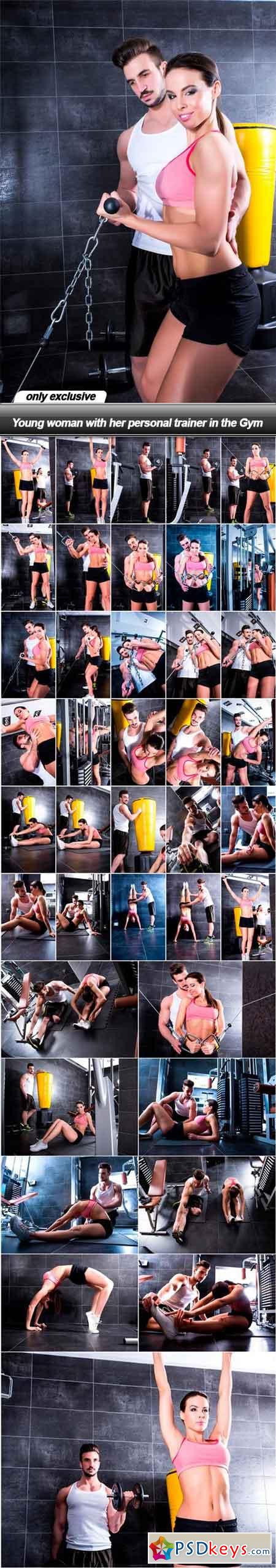 Young woman with her personal trainer in the Gym - 38 UHQ JPEG