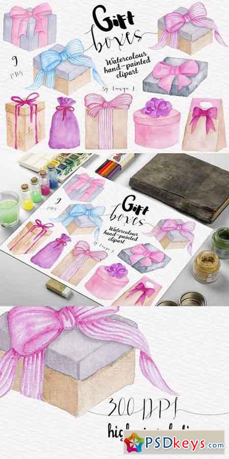 Gift Boxes Watercolor Collection 724769