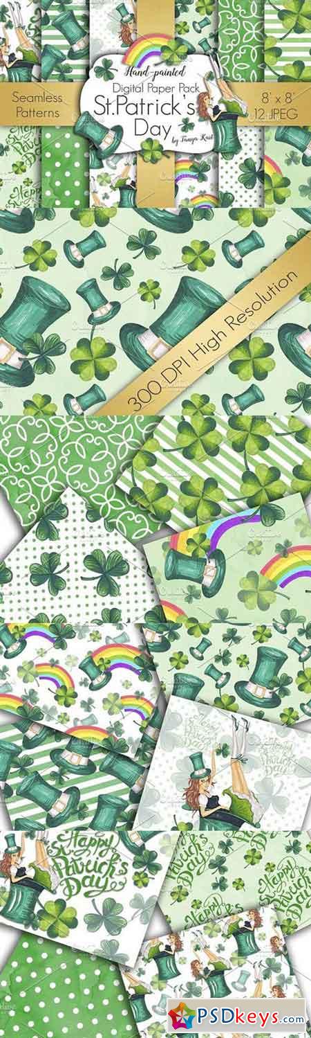St.Patrick's Day Digital Papers Pack 1196493