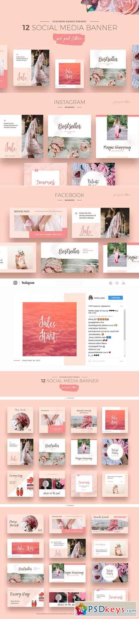 Pink Peach Social Media Designs 1415816