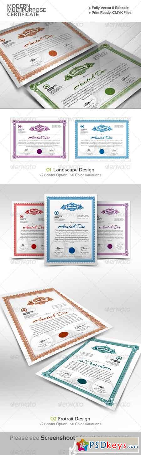 Modern Multipurpose Certificates 4409262