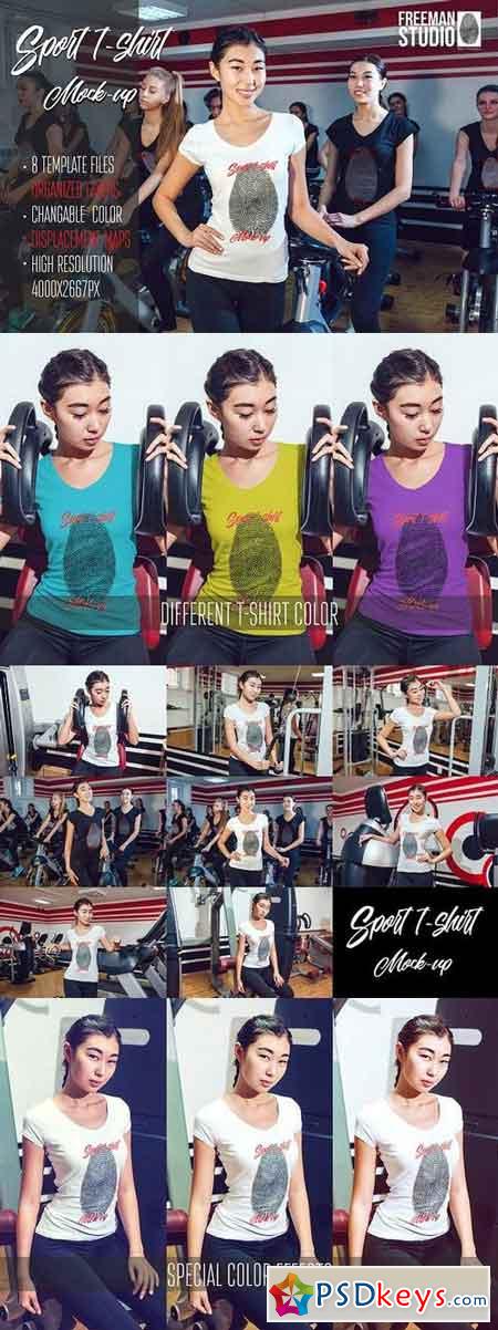 Asian Girl Sport T-Shirt Mock-Up 1037349