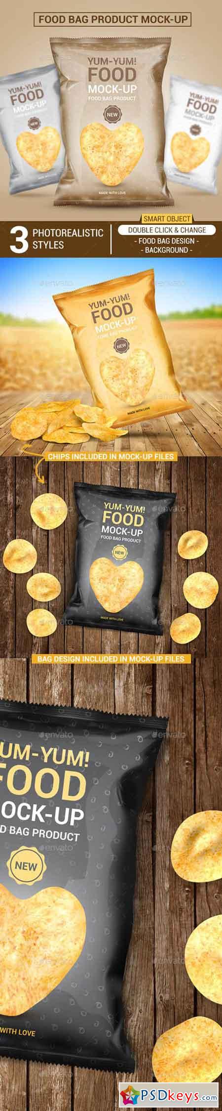 Food Bag Product Mock-Ups 14872294