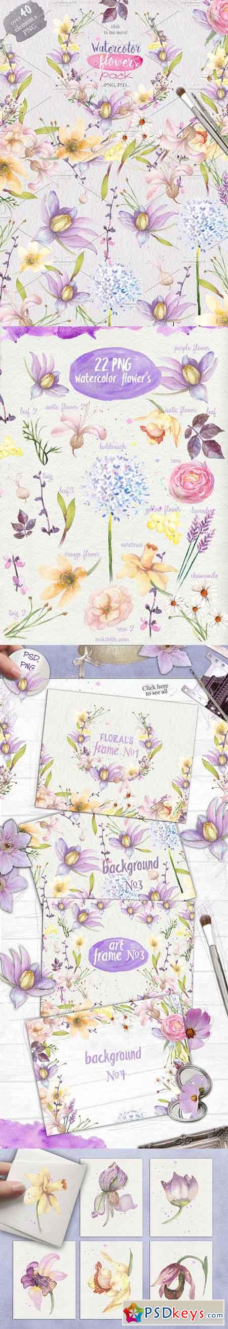 Watercolor flowers 437160