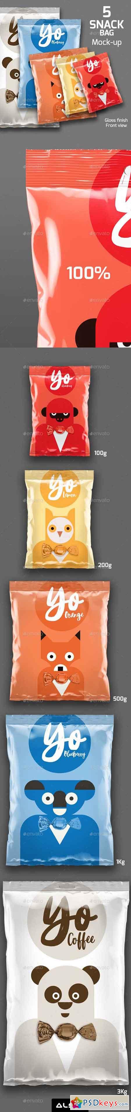 5 Snack Bags Mock-up 19747598