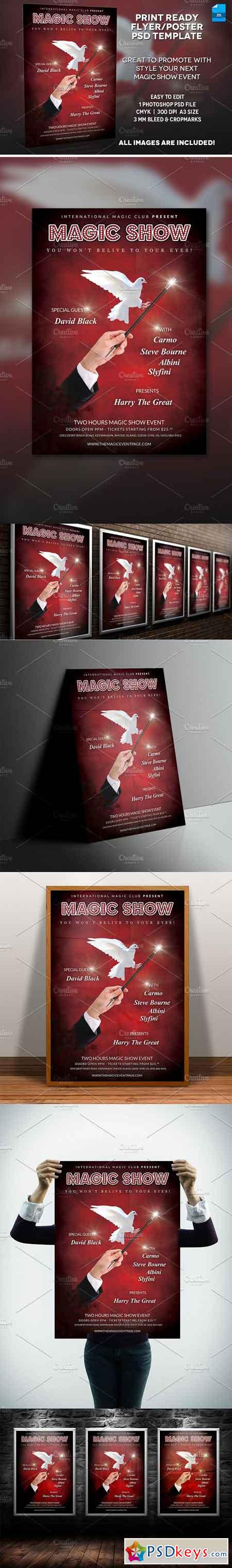 Magician Poster Print Template v.3 282924