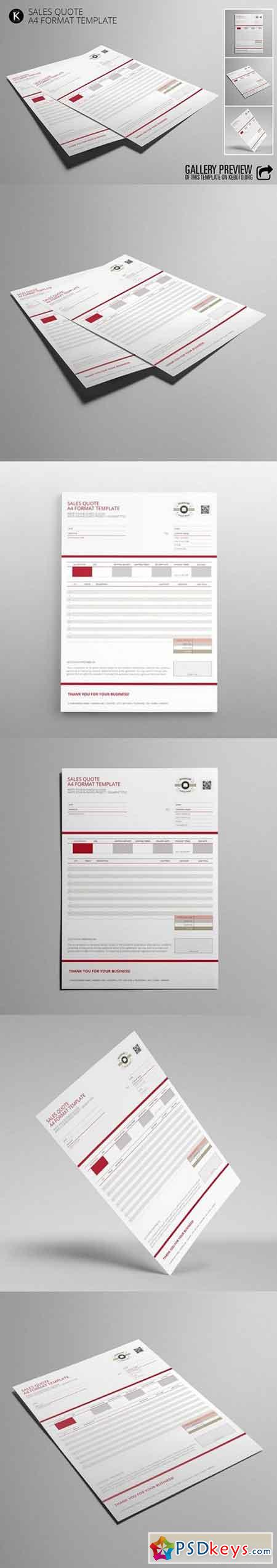 Sales Quote A4 Format Template 1383734