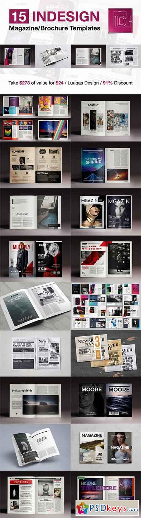 15 InDesign Magazine & Brochure Templates