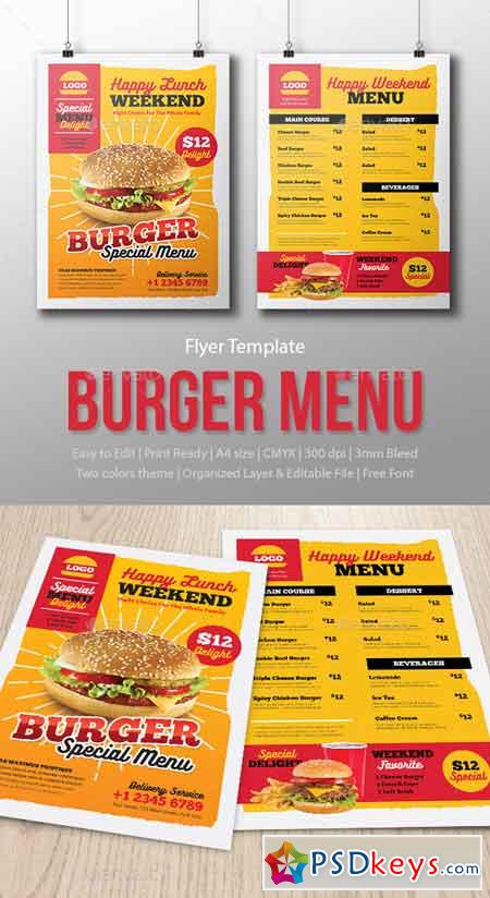 Menu Fast Food - Burger - Template 16351244