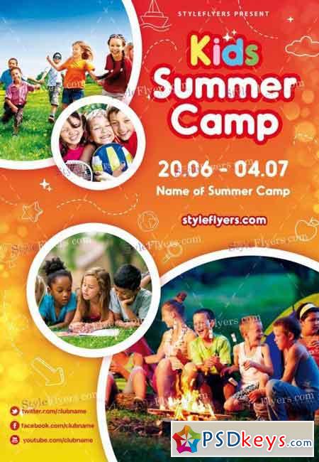 Kids Summer Camp PSD Flyer Template 2