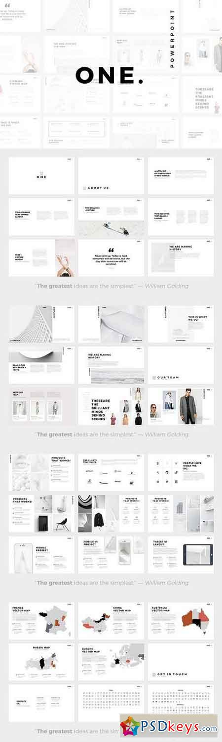 ONE. Minimal PowerPoint Template 1180156
