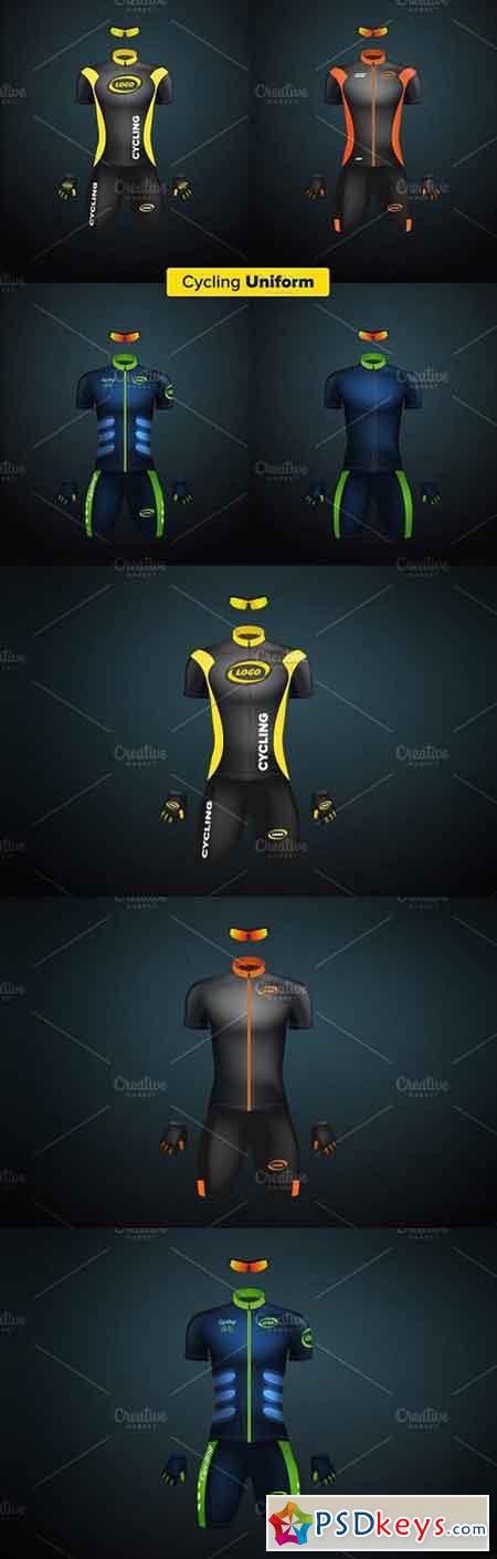 Realistic vector cycling uniform set 865348